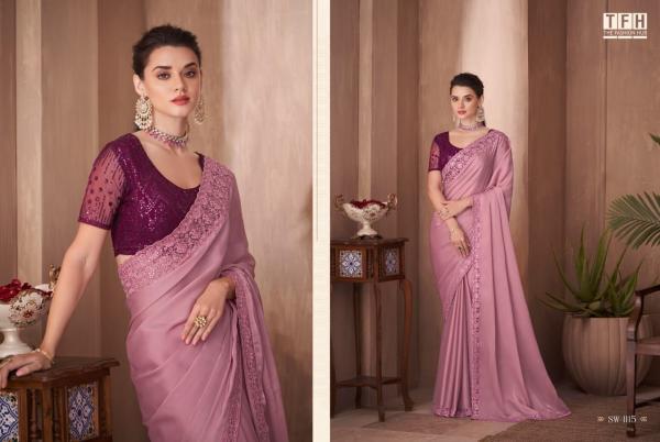 Tfh Sandal Wood 11th Edition Party Wear Silk Saree Collection